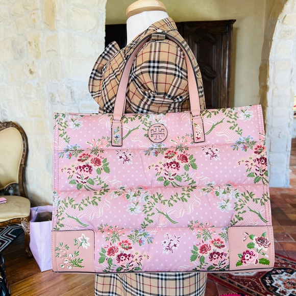 Tory Burch Ella puffy quilted nylon tote handbag purse NWT Authentic - Picture 1 of 11